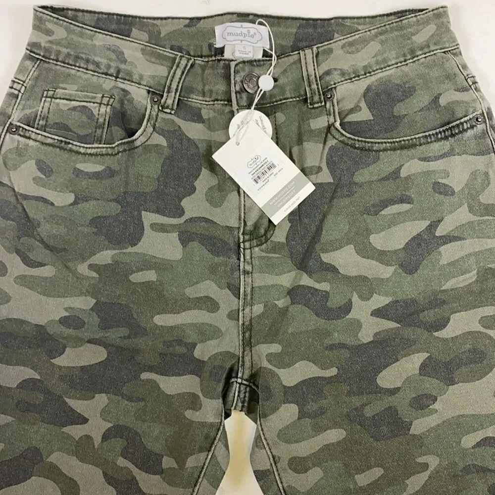 Mud Pie Women's Rory Green‎ Camo Jeans size Small D30